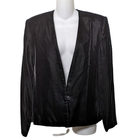 KORET Vintage Union Tag Velvet Collarless Straight Hem Blazer 14 - Picture 6 of 6